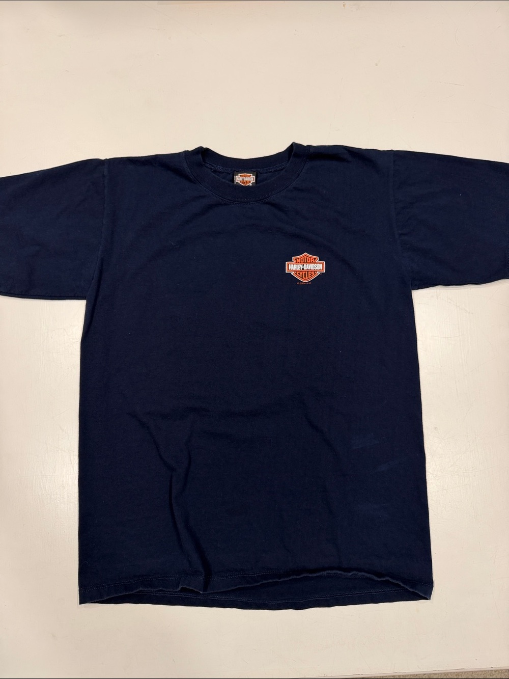 Harley-Davidson Navy T-Shirt with Orange Logo